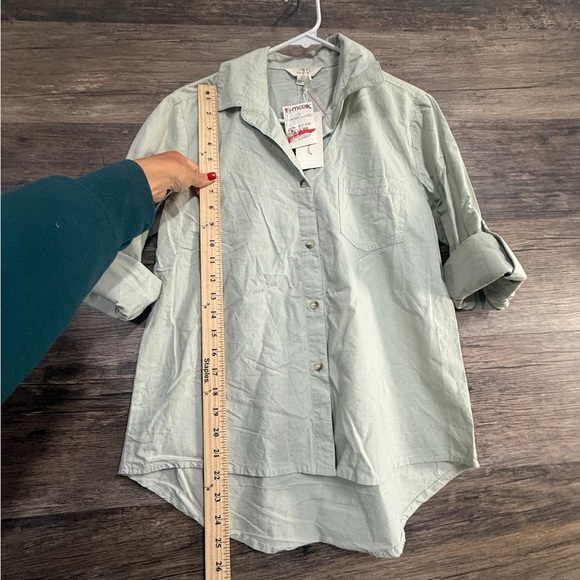 sim & Sam Sage Green Button Down Shirt - Picture 5 of 7